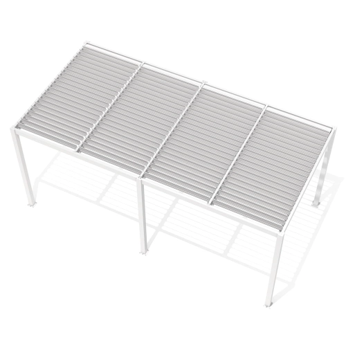 Pergola ogrodowa tarasowa aluminiowa LUXE 4 x 5,8 m Biały z oświetleniem LED
